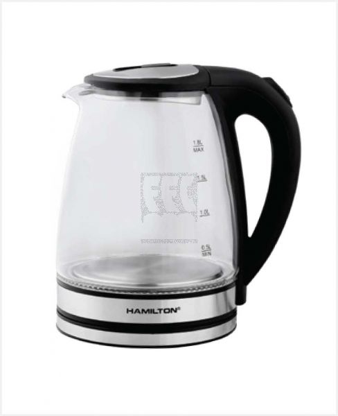 HAMILTON GLASS ELECTRIC KETTLE 1.8L 1500W HT4832EK