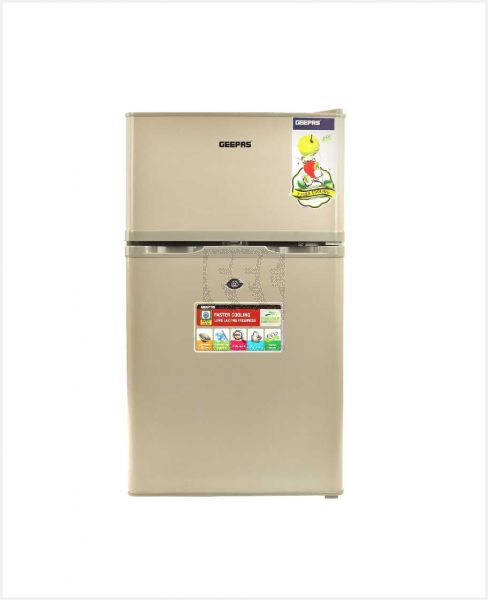 GEEPAS DOUBLE DOOR SILVER DEFROST REFRIGERATOR 125L GRF1259GPE