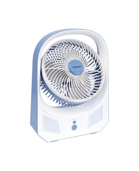 HAMILTON RECHARGEABLE TABLE FAN WITH LED LIGHT 8INCH HT7439