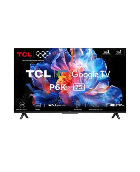 TCL 4K UHD TV AIPQ PROCESSOR MEMC 60HZ HVA SCREEN 75INCH 75P6K