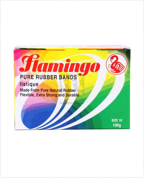 FLAMINGO PURE RUBBER BANDS SIZE16 100GM