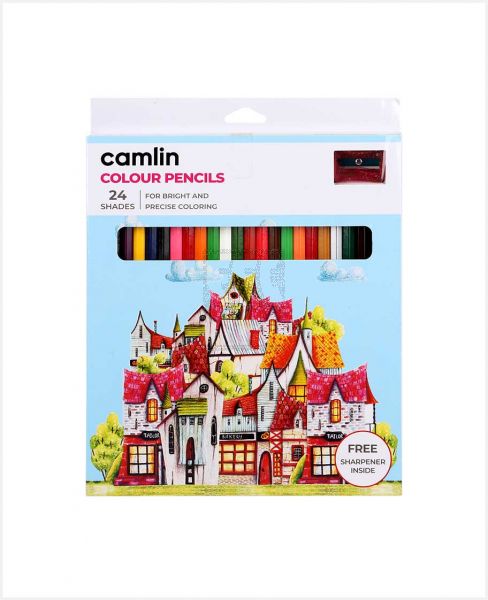 CAMLIN COLOUR PENCILS+FREE SHARPENER 24 SHADES 4192567