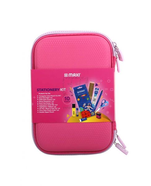 MAXI STATIONERY KIT PENCIL CASE PINK SET MXZPCP-1