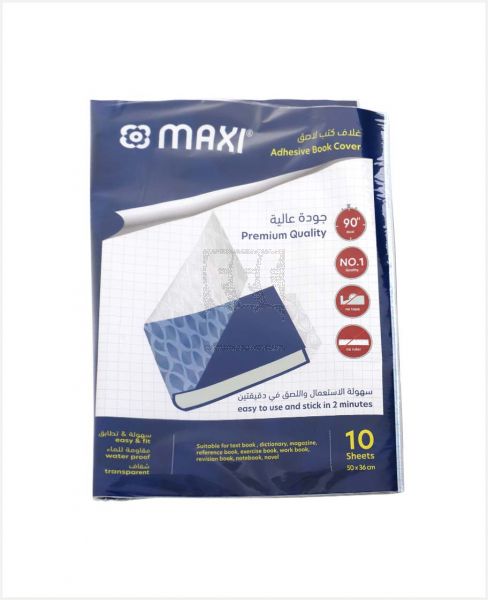 MAXI ADHESIVE BOOK COVER 10SHEETS 50X36CM MX-CL36X50E