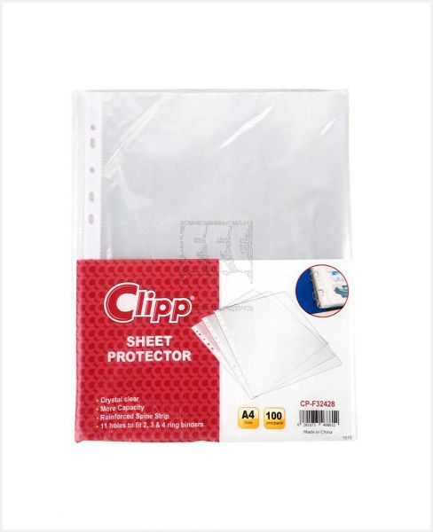 CLIPP SHEET PROTECTOR A4 100PCS CP-F32428