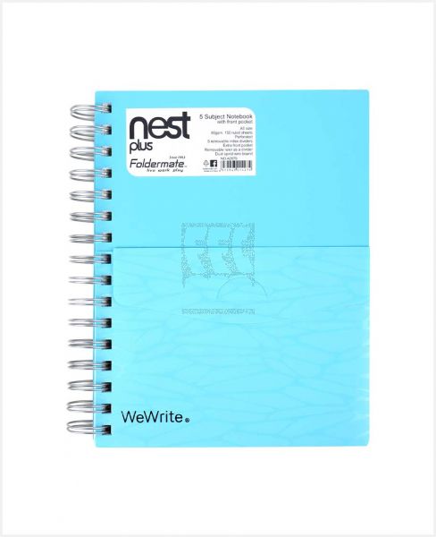 FOLDERMATE 5 SUBJECT NOTEBOOK A5 150SHT BX10 FE-4267-ASS