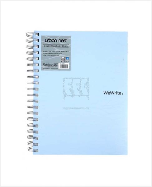 FOLDERMATE 5 SUBJECT NOTEBOOK B5 150SHT BX10 FE-4289-ASS