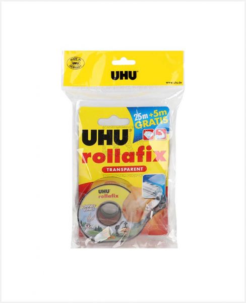 UHU ROLLAFIX TRANSPARENT AND INVISIBLE TAPE 25MX19MM UH36380+36395