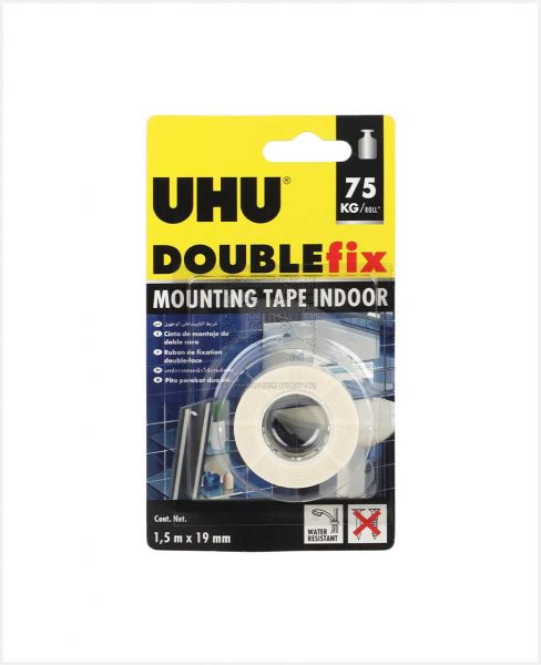 UHU DOUBLEFIX INDOOR MOUNTING TAPE 1.5MX19MM UH46855