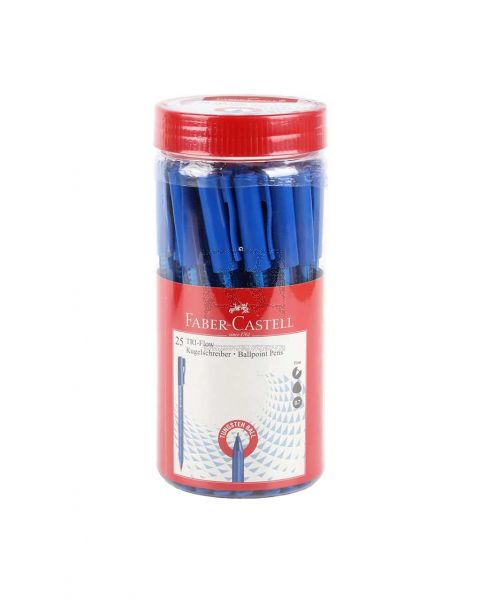 FABER-CASTELL TRIFLOW BALL PEN JAR OF 25PCS BLUE 0.7MM FCIN340825