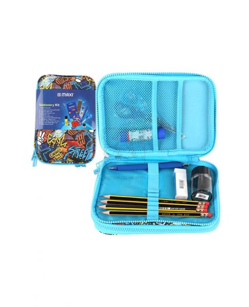 MAXI DOUBLE ZIPPER PENCIL CASE CYAN MXZPCCYP-1