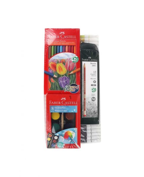 FABER-CASTELL COLOR PENCIL 12PCS+FELT PEN 30PCS