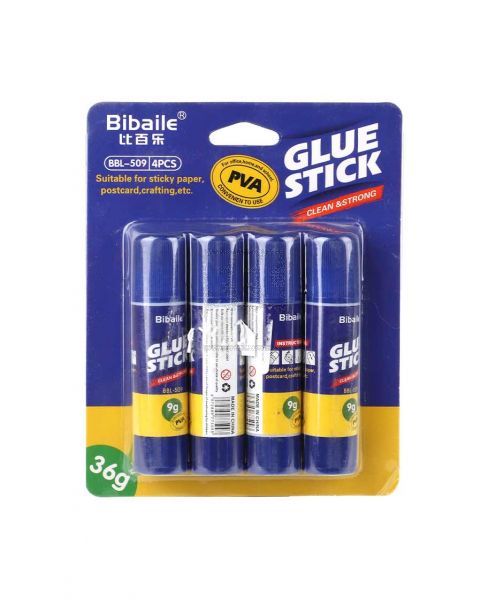 BIBAILE GLUE STICK 9GRM 4PCS BBL-509