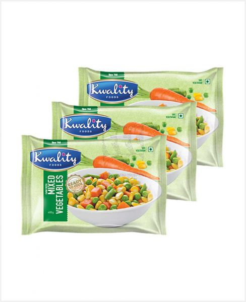 KWALITY MIXED VEGETABLES 3'S X400GM