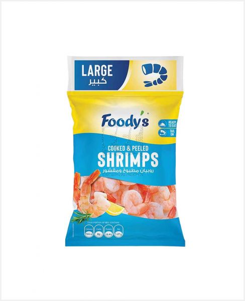 FOODY'S COOKED AND PEELED SHRIMPS LARGE 400GM