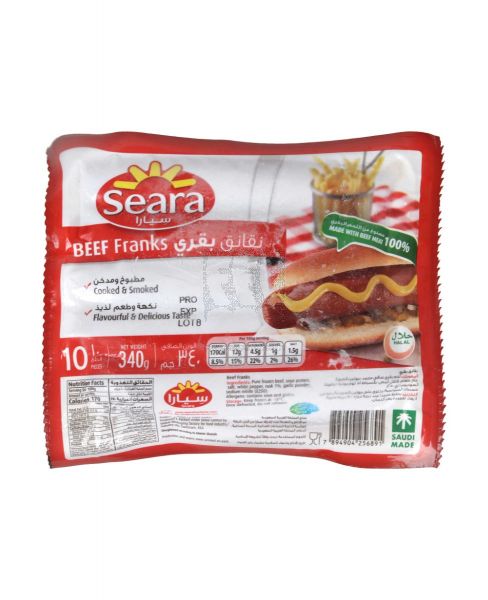 SEARA BEEF FRANKS 10PCS 340GM