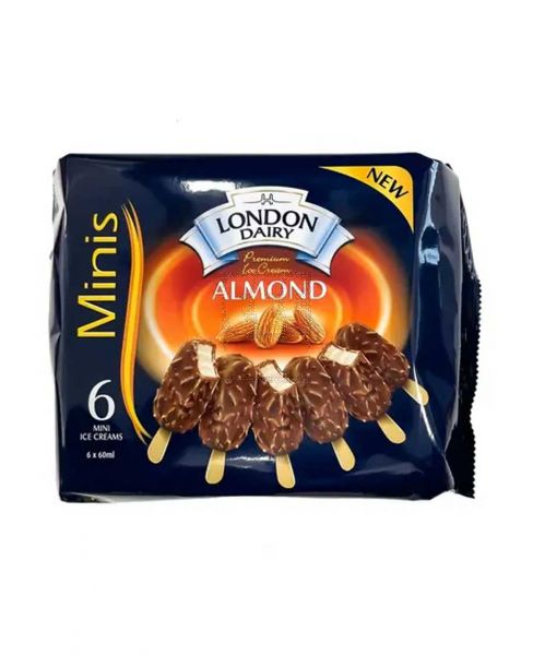 LONDON DAIRY MINI ICE CREAM ALMOND 6X60ML