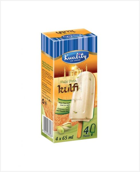 KWALITY MALAI PISTA KULFI ICE CREAM STICK 4X65ML @S.OFFER