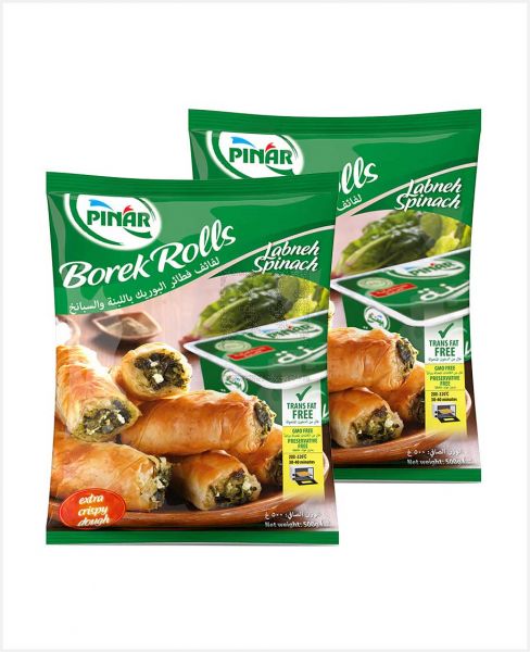 PINAR BOREK ROLLS WITH LABNEH & SPINACH 2X500GM PROMO