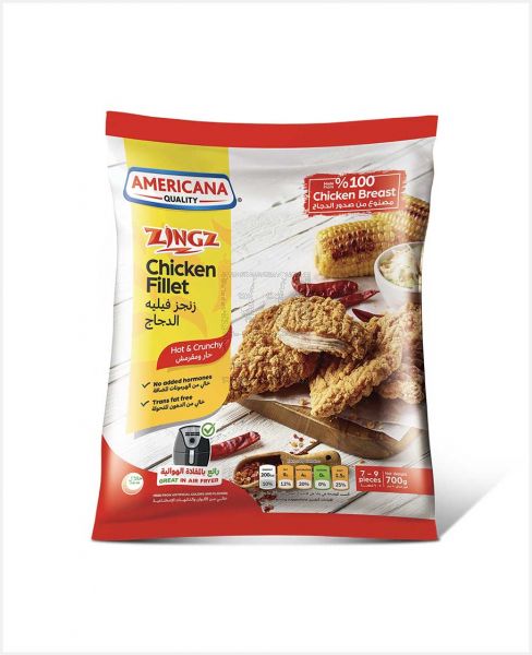 AMERICANA ZINGZ CHICKEN FILLET HOT & CRUNCHY 700GM