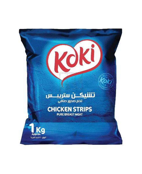 KOKI CHICKEN STRIPS PURE BREAST MEAT 1KG
