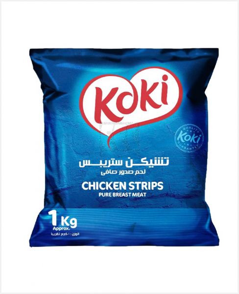 KOKI CHICKEN STRIPS SPICY PURE BREAST MEAT 1KG PROMO