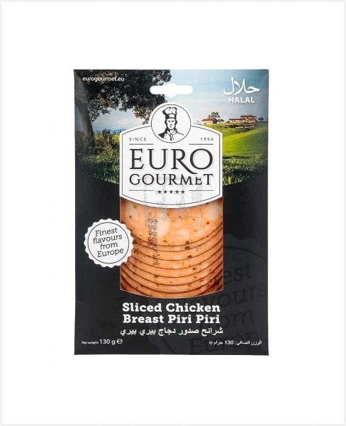 EURO GOURMET SLICED CHICKEN BREAST PIRI PIRI 130GM