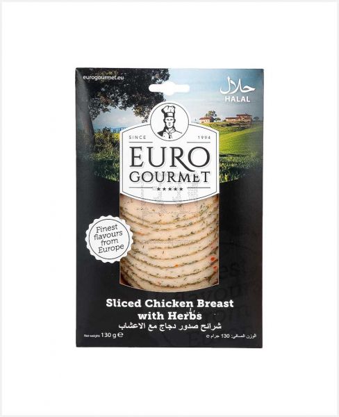 EURO GOURMET SLICED CHICKEN BREAST WITH HERBS 130GM