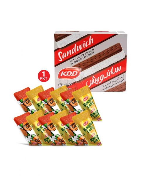 KDD VANILLA ICE CREAM SANDWICH 10SX40ML+LOLLIES 12SX62.5ML