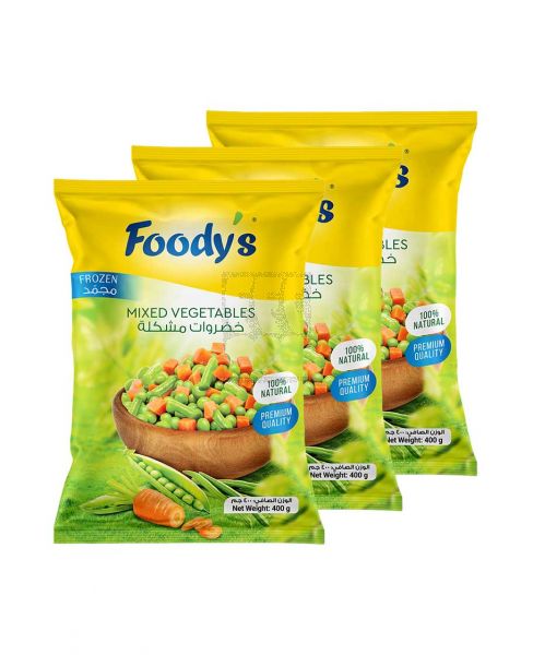 FOODY'S FROZEN MIXED VEGETABLES 3X400GM