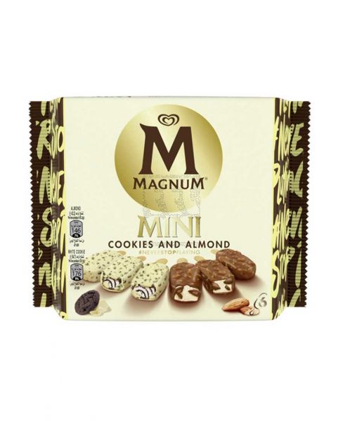 MAGNUM MINI COOKIES & ALMOND ICE CREAM 6PCS 338ML