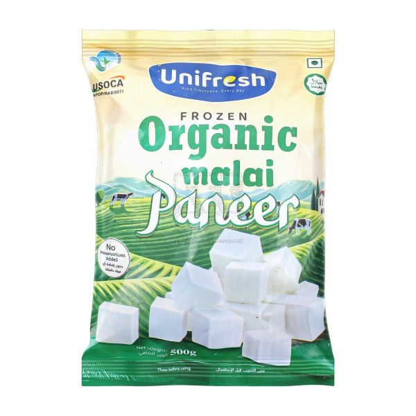 UNIFRESH FROZEN ORGANIC MALAI PANEER 500GM