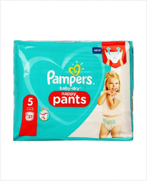 PAMPERS BABY DRY NAPPY PANTS S5 37S (12-17KG)