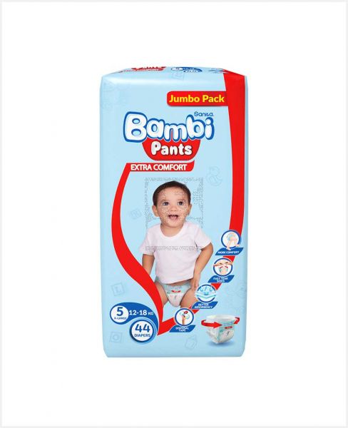 SANITA BAMBI DIAPER PANTS 5 X-LARGE JUMBO PACK 44PCS @15%OFF