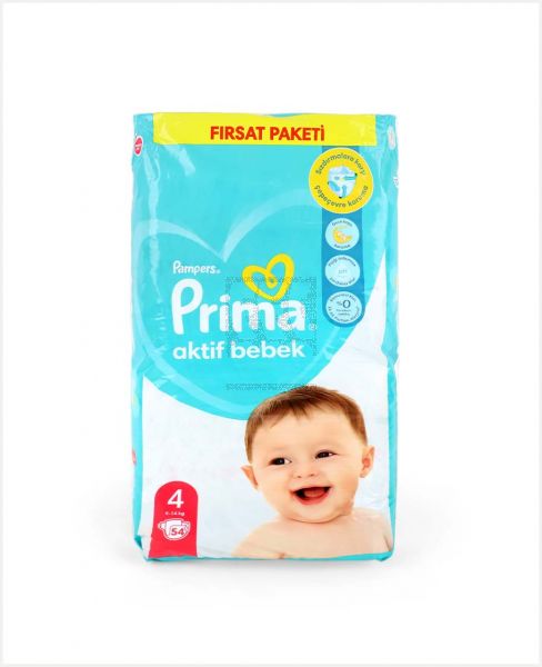 PAMPERS PRIMA BABY DIAPERS NO.4 (9-14KG) 54PCS
