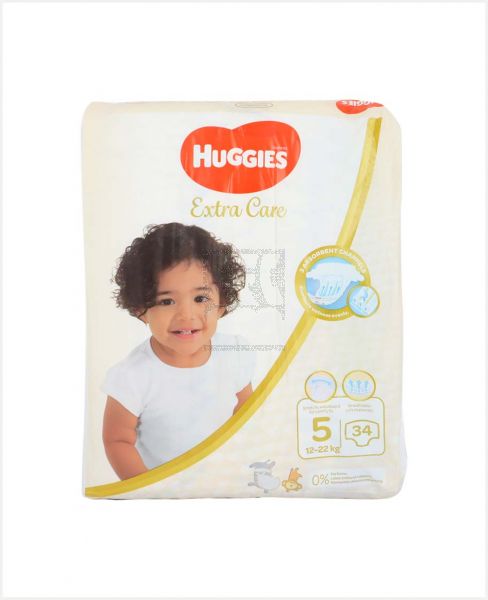 HUGGIES EXTRA CARE DIAPERS SIZE-5 34PCS