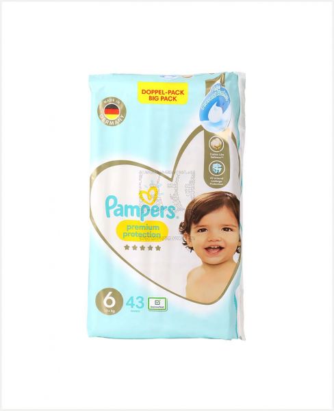 PAMPERS PREMIUM PROTECTION DIAPER 13+ KG NO.6 43PCS OFFER