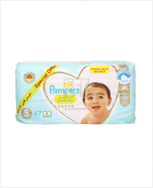 PAMPERS PREMIUM PROTECTION DIAPER 11-16KG NO.5 47PCS OFFER