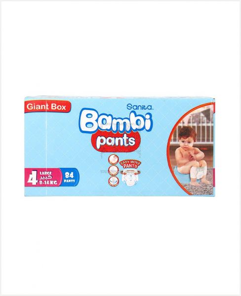 BAMBI PANTS DIAPERS LARGE 84S GIANT PACK BOX