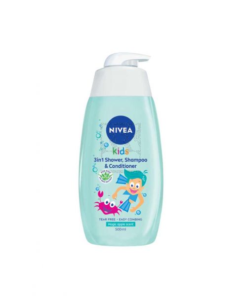 NIVEA KIDS 3IN1 SHOWER SHAMPOO &CONDITIONER MAGIC APPLE SCENT 500ML @15%OFF