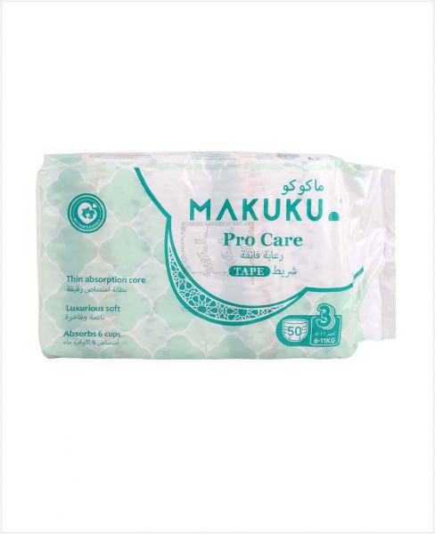 MAKUKU DIAPER PRO CARE TAPE NO.3 6-11KG 50PCS