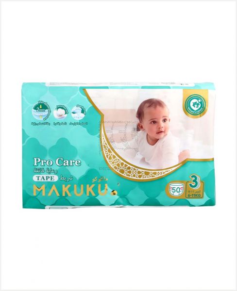 MAKUKU DIAPER PRO CARE TAPE 2MM NO.3 6-11KG 50PCS