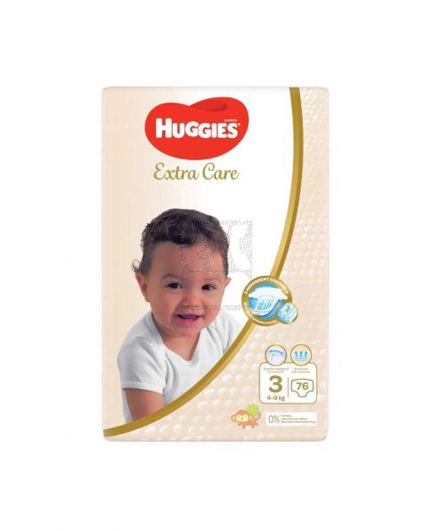 HUGGIES EXTRA CARE DIAPERS SIZE-3 76PCS PROMO