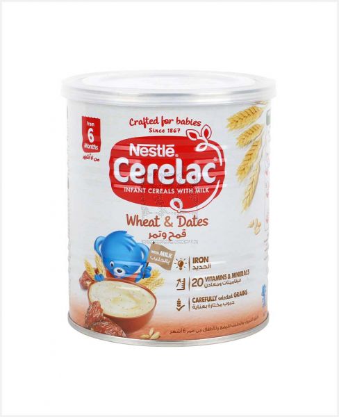 NESTLE CERELAC INFANT CEREALS WITH MILK WHEAT & DATES 400GM