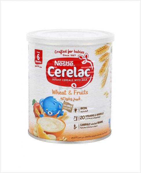 NESTLE CERELAC INFANT CEREALS WITH MILK WHEAT & FRUITS 400GM