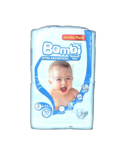 SANITA BAMBI DIAPER 3 MEDIUM 6-11KG 70PCS