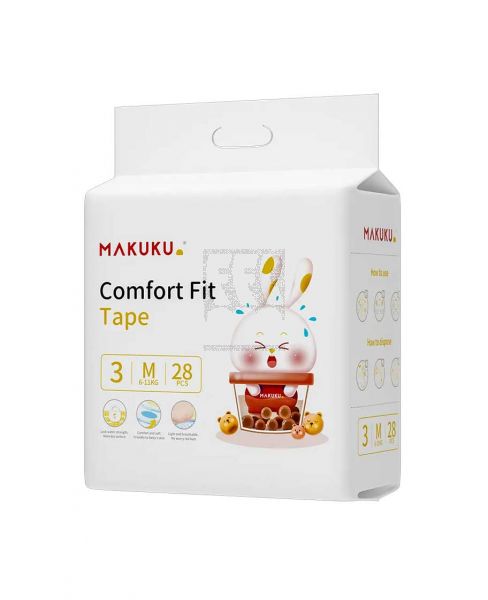 MAKUKU COMFORT FIT TAPE DIAPER 3-M 6-11KG 28PCS PROMO