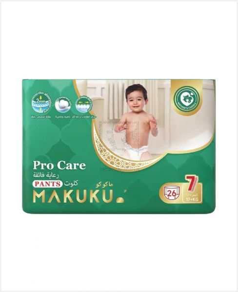 MAKUKU DIAPER PRO CARE PANTS 2MM NO.7 17+KG 26PCS PROMO