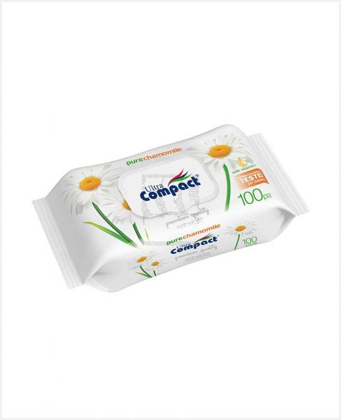 ULTRA COMPACT PURE CHAMOMILE WET WIPES 100'S