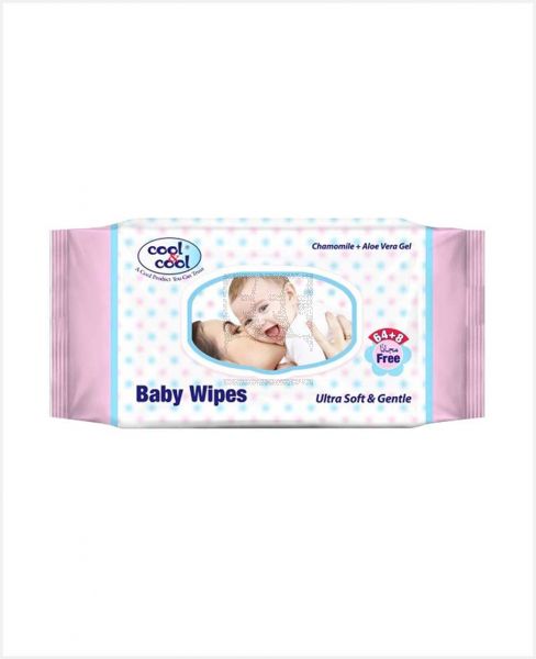 COOL & COOL BABY WIPES ULTRA SOFT & GENTLE 64+8 FREE